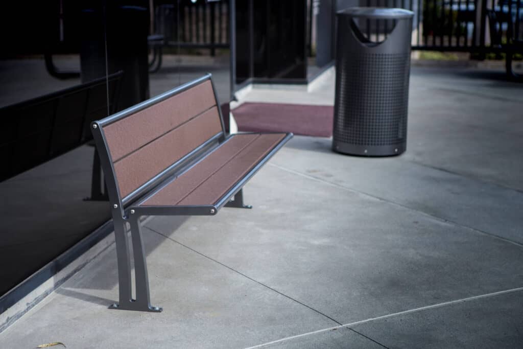 Wingra Bench and Receptacle